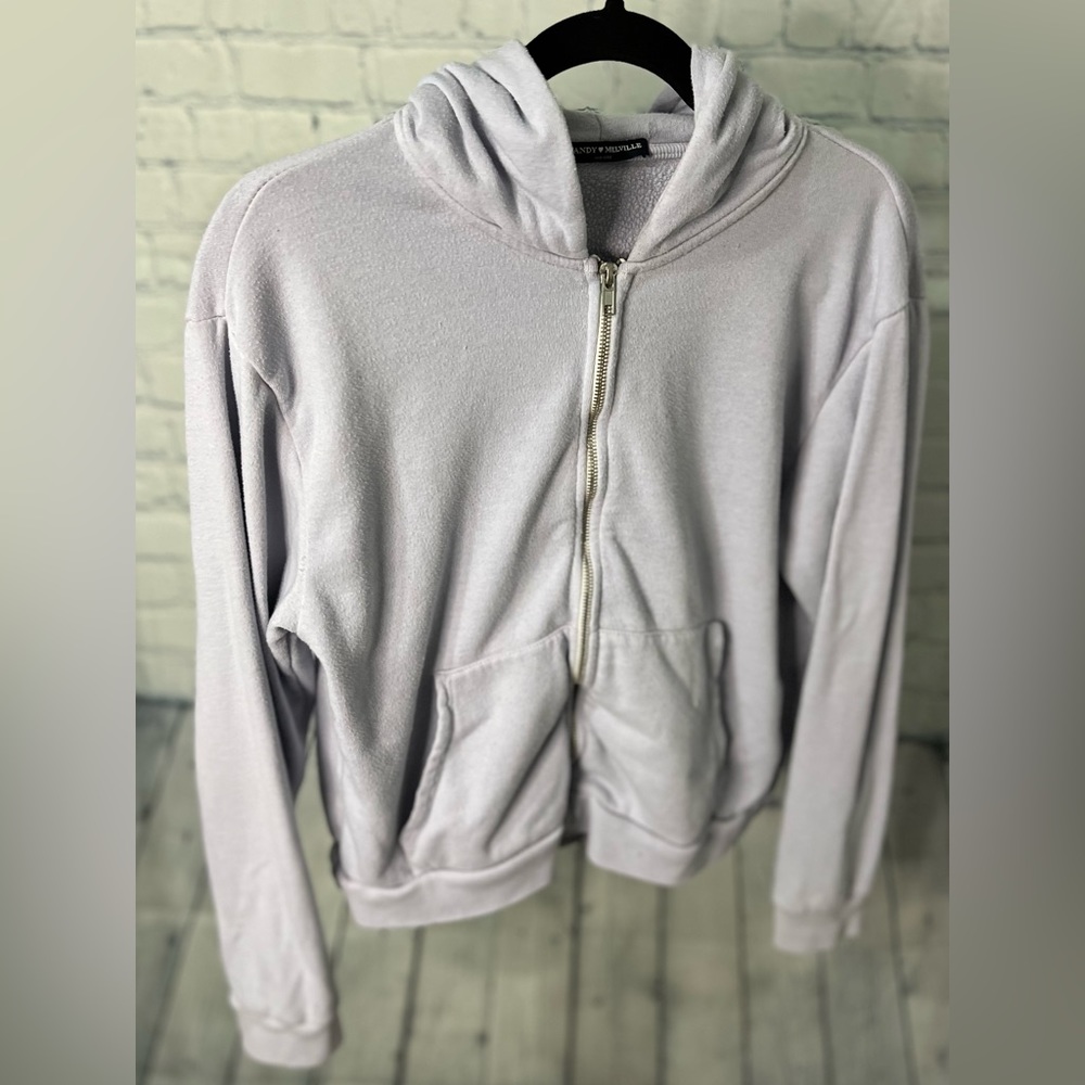 Brandi Melville Zip Up Hoodie | Sz One Size - Picture 8 of 14
